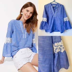 Loft Chambray Bell Sleeve